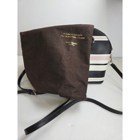 Kate Spade Carli Grove Street Classic Stripe Black Pink White - Picture 3 of 9